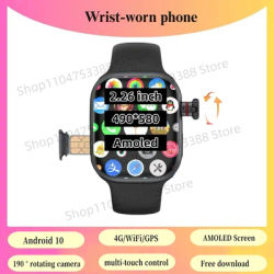 CD99 watch X 5G smartwatch 2.29inch AMOLED 5G LTE smart watch with 190 ° rotary camera GPS WiFi SIM card slot health monitoring