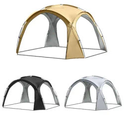 Outdoor Party Tent, Circular Yurt Dome, Camping Travel Sun Protection and Shading, Silver Coated Portable Foldable Pavilion Tent