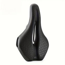 TEMU Lightweight, Ventilated Bike Seat - Pu Foam Cushion With Anti-slip Texture, Ideal For Mountain And Road Bikes, Unisex Adult, Light Brown Frame, Road Bike Seat