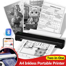 C80 Wireless Tattoo Stencil Printer Portable A4 Thermal Printer with 5pcs Paper for Tattoo Artists, Compatible with Phone & PC