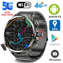 5G Full Network 4G Smart Watch 1.95 inch Big Screen HD Video Call 8GB+128GB RAM Smartwatch Google Play WIFI GPS Sim Card Android