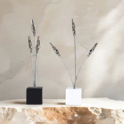3 Wire Memo clip Cube Picture Note card holder Desk Paper Photo Clips Alligator Clamp Table Stand Place Office Business