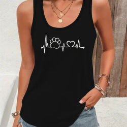 T-shirt d'été sans manches pour femmes, ample et personnalisé, attrape-rêves, maille imprimée, haut, confortable
