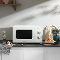 TEMU Comfee' Compact 700w 20l White Microwave Oven - Features 5 Levels, Rapid Function & Kitchen Timer - Small Kitchens, & Quick Reheating - Space-saving Cm-m202cc (wh)