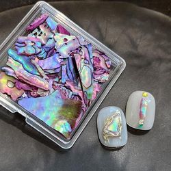 TEMU Thin Shell Pieces, Irregular Holographic Natural Abalone Slices - Popular Nail Art Decor For Women, Artistic , Nail Art Decorations|holographic Finish|natural Abalone Slices, Nail Art Supplies