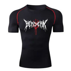 Men's Compression Shirts Summer Anime Berserk T-shirt Gym Workout Fitness Running Tops Undershirts