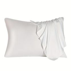 TEMU 1pc Pillowcase 19mm, Standard Size, Queen Size, King Size With Hidden Zipper, Soft Breathable, Pillow Cover