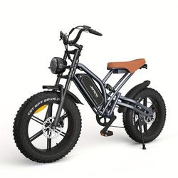 "TEMU Jansno 20" Electric Bike For Adults - 4.0 Fat Tires, 250w Brushless Motor, 15mph , 7-, Removable Lithium Battery, Off-road Motorcycle For Camping & Commuting, Mountain Bike For Adults"