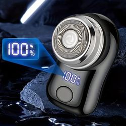 TEMU Men's Electric Rotary Shaver, Ultra Small Body, Portable Handheld Design, Mesh, Maliqiang , Fast Usb Charging Speed, Long , Mini Shaver, Exquisite Gift For Boyfriend Or Father