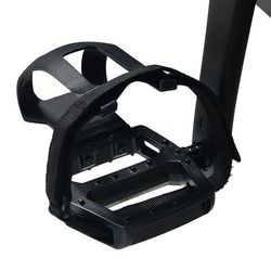 TEMU Universal Aluminum Alloy Indoor Cycling Exercise Bike Pedal Set - High Strength Professional Riding Footrest With Straps, Non-battery - Replacement Pedals For Stationary Bikes