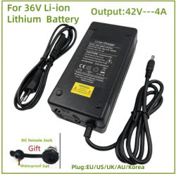 36V Charger Output 42V4A Battery Charger for 10Series 36V 37V Li-ion Battery Charger DC 5.5mm*2.1mm fast charging