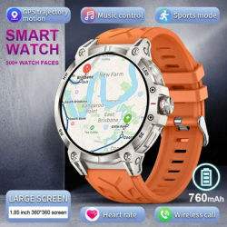 LIGE 760 mah grande batterie hommes montre intelligente lampe de poche LED boussole montres Bluetooth appel sport Smartwatch 1.85 ''écran 2025 nouveau