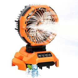 TEMU Portable Misting Fan Tent Fans, 30000mah Battery Operated Rechargeable Camping Mister Fan, 4 Mister, Outdoor Tent Cooling Mist Fans For Patios Beach