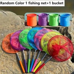 TEMU 2pcs Set Summer Catch, Portable Bucket+retractable , Suitable For Fish, Insects, Butterflies And Other Activities