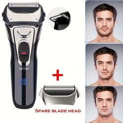 TEMU Fk-605+spare Blade Accessories, Reciprocating Electric Shaver, Men's Electric Shaver, Usb Charging, Cordless Use, With Spare Shaver Head Accessories. An Blade Net Is More Durabl