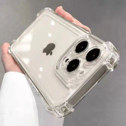 2025 New Luxury Airbag Shockproof Transparent Case For iPhone 16 15 14 13 11 Pro Max Silicone All-inclusive Bumper Hard Cover