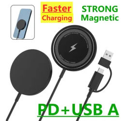 Caricabatterie Wireless magnetico supporto per Pad di ricarica rapida per iPhone 15 14 13 12 Airpods PD USB Type C Magnet Phone Charger Dock Station