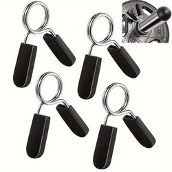 TEMU 4/6pcs Stainless Steel Weight Lifting Clips, 1 Inch Weight Clips, 1 Inch Barbell Clips, Smooth Bump Handle Grips For Heavy Duty Training