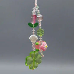 Perle verte rose fleur téléphone breloques pendentif porte-clés lanière sangle accessoires pour iPhone 14 CCD caméra Airpods Ins corée nouveau