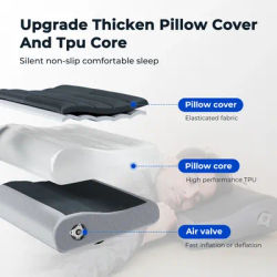 FLEXTAILGEAR Inflatable Camping ZERO PILLOW w/ Ergonomic Design - Lightweight & Washable for Travel & Home