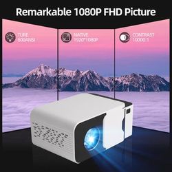 TEMU 2024 Upgraded Mini Projector,portable Video Projector Hd 1080p ,home Theater Movie Projector, Correction,supports 5ghz & 2.4ghz Dual-band Transmission,compatible With Android Smartphone