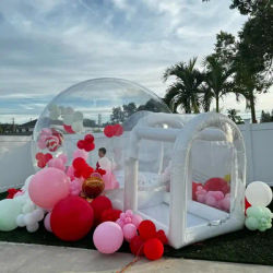 Inflatable bubble house with trampoline and transparent dome PVC material