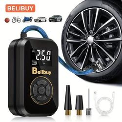 TEMU 150psi Cordless Tire Inflator, Portable Air Compressor - Equipped With Led Light - Suitable For Cars, Motorcycles, Bicycles, And , Car Ccessories.