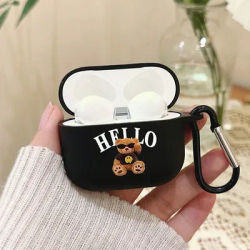 Étui imprimé ours pour Airpods Pro, étui en silicone pour écouteurs, Funda Apple Airpods Pro2 Air Pods 4 3 2 1, housses de protection pour chargement