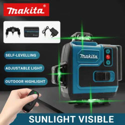 Makita 16 lignes 4D niveau Laser Portable haute précision ligne verte auto-nivelant 360 faisceau