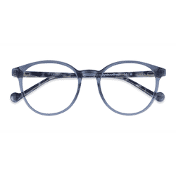 Unisex s round Blue Plastic Prescription eyeglasses - Eyebuydirect s Lasker