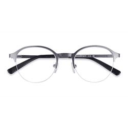 Unisex s round Silver Metal Prescription eyeglasses - Eyebuydirect s Thorpe