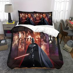 TEMU Star Wars 3pcs Star Wars Cartoon Bedding Set Includes 1 Duvet Cover And 2 Pillowcases Super For Bedroom Gift For All Home Decor Multi Size