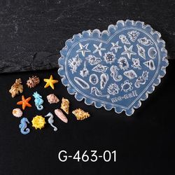 TEMU 3d Nail Art Mold - Breeze Design With Conch, Starfish, Crab, Seahorse, Octopus & Coral - Unscented Silicone, & Pedicures, Nail Art Mold | Cartoon Nail Design | Carvings, Nail Art Supplies