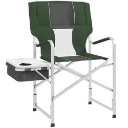 TEMU Aluminium Directors Chair, Folding Camping Chair For Adults With Side Table, Cup Holder, Cooler Bag And Pocket