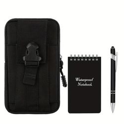 TEMU 3pcs Waterproof Notebook Set, Top Spiral Pocket Notepad, Pocket Note Pad With 1 Metal Windproof Pen And 1 Fabric Protective Case