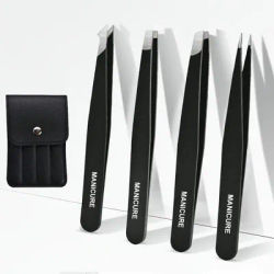 1/4pcs Stainless Steel Eyebrow Trimming Clip Professional Tweezer Set Very Precise Facial Hair Remover Pliers Beauty Makeup Tool