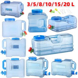 3/5/8/10/15/20L Driving Water Tank Container PC with Faucet Water Storage Tank Portable Water Storage Bucket for Camping Picnic