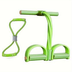 TEMU 8-shaped Resistance Rope + 4-tube Pedal Puller, Suitable For Sit Up, Fitness, Body Stretching
