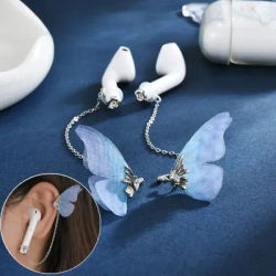 Sangle de boucle d'oreille pour Airpods, clip de support d'oreille, crochet d'oreille sans fil anti-perte, clip papillon anti-perte, style ins, 1 paire