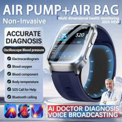 Nouvelle pompe à Air Airbag pression artérielle diagnostic précis montre intelligente ECG température graisse sanguine acide urique hommes trois moniteur haut Smartwatch