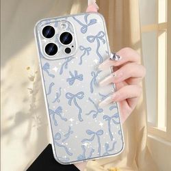 TEMU Ribbon Printing, Protective Phone Case Transparent, Yellowing Resistant, Stylish Bumper Cover For Iphone15 14 11 Xr Xs Xsmax 7 Pro Plus - Drop Protection Shockproof