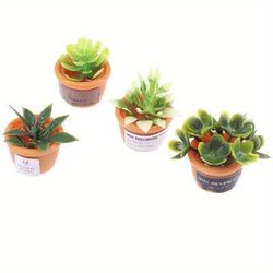 TEMU 1/12 Scale Miniature Flower Potted For Green Plant Ornament - Diy Miniature Garden/livroom Scene Decoration - Perfect Gift