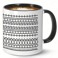 TEMU Funny Coffee Mug - 11oz White Ceramic Cup With Black Handle & Ribbed Design, Perfect Gift For , Coworkers, Family - Birthday Or Christmas Present, Coffee Bar Accessories