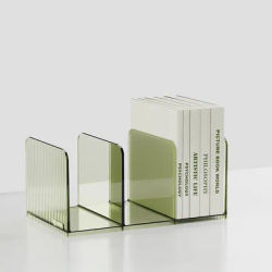 Desktop Transparent Book Stand Holder Thickened Book Storage Acrylic Book Stopper Student Desk Organizer Office Accessories