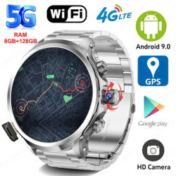 5G Full Network 4G Smart Watch 1.95 inch Big Screen HD Video Call 8GB+128GB RAM Smartwatch Google Play WIFI GPS Sim Card Android