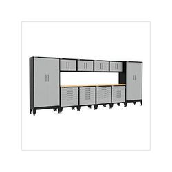 Armadillo Tough Grey 12-Piece Garage Cabinet Set with Levelers