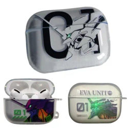 EVANGELION Eva-01 étui pour écouteurs pour AirPods 1 2 3 Pro 2 étui Anime couverture souple pour AirPods 4 coque de protection Anti-chute avec crochet