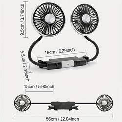 TEMU 1pc Car Usb Interface Car Fan, Dual-head Soft Hose Car Seat Fan With Three-speed Adjustable Multi-angle Use Usb Tool, Usb Fan Compatible With Laptops