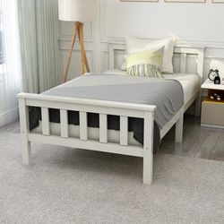 TEMU Single Bed White 3ft Bed Frame 190 X 90 Cm (3ft), Space-saving, Safe And Durable Frame, Easy Assembly