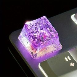 TEMU 1pc Multicolor Translucent Tin Foil Paper Keycap Suitable For Mechanical Keyboard Oem R4